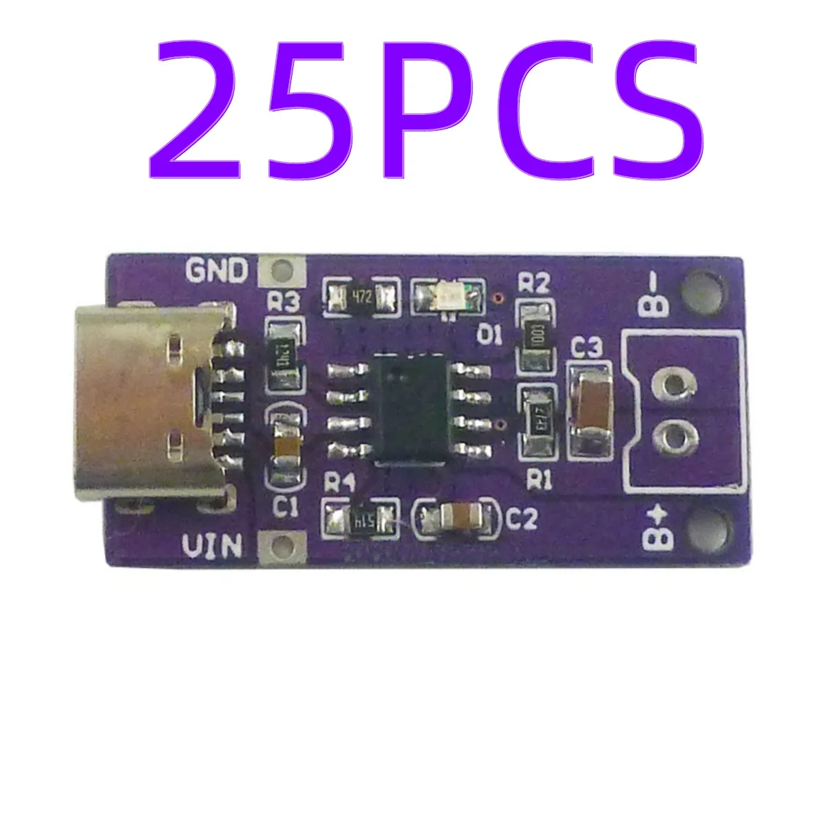 

25PCS TYPE-C 1S 2S 3S NIMH Rechargeable for Battery Charger Module 1.5V 3V 4.5V for 1.2V 2.4V 3.6V CC/CV DC-DC Converter Module