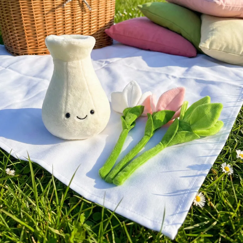 꽃 DIY 꽃꽂이 플러시 그린 식물 화분 백합 난초 민들레 튤립 플러시 장식품 홈데코 여자친구 선물