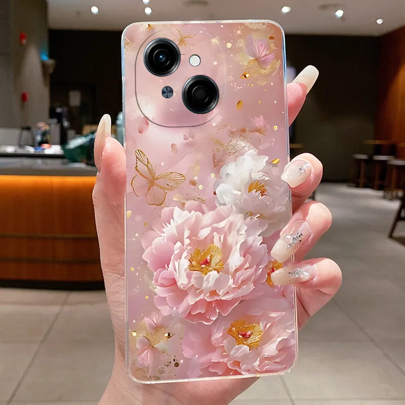 Beautiful Flower Clear Soft Silicone Phone Case Cover
