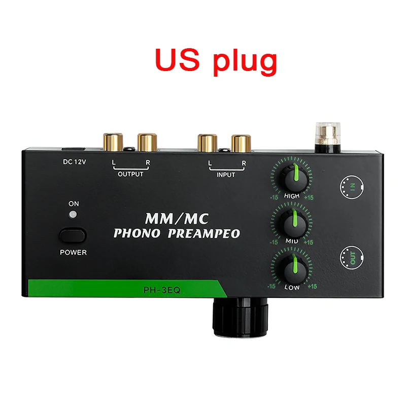 Çok Yönlü Pikap Amplifikatörü Profesyonel MM MC'ler Ayarlanabilir 3 Bant EQ'lu Fonolar Preamp Vinil Plak Çalar Sistemleri İçin