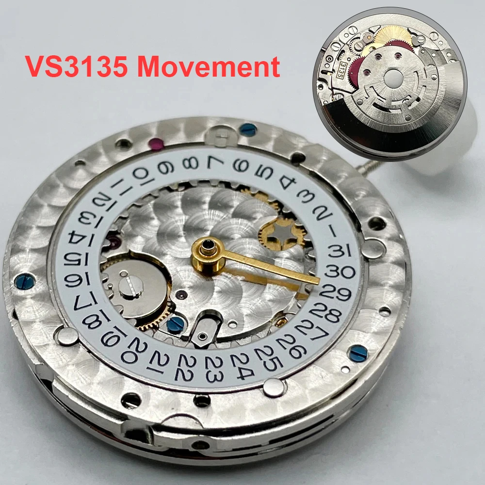 

Dandong VSF 3135 Automatic Mechanical Movement 31 Jewels Blue Balance Wheel Men's Watch Movement VR clean SUB VS 3135 Movement