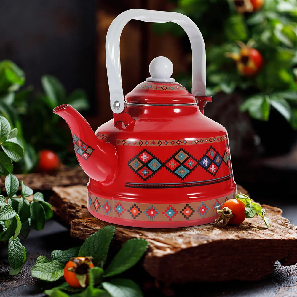 

Outdoor Camping Kettle For Loose Induction Cooker Enameled Teapot Retro Water Coffee