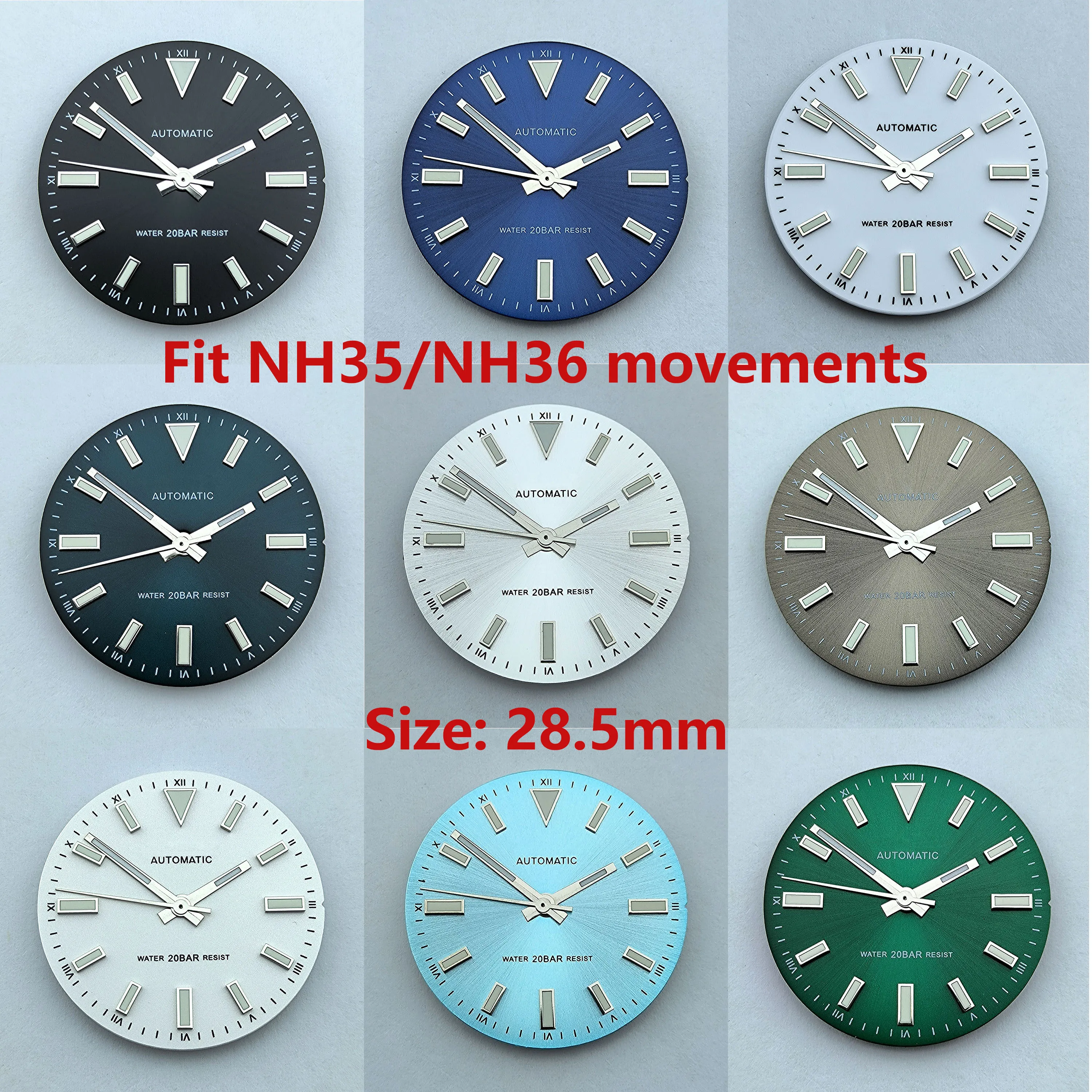 NH35-dial-NH36-dial-28-5mm-S-dial-Men-watch-Green-Luminous-Suitable-for ...