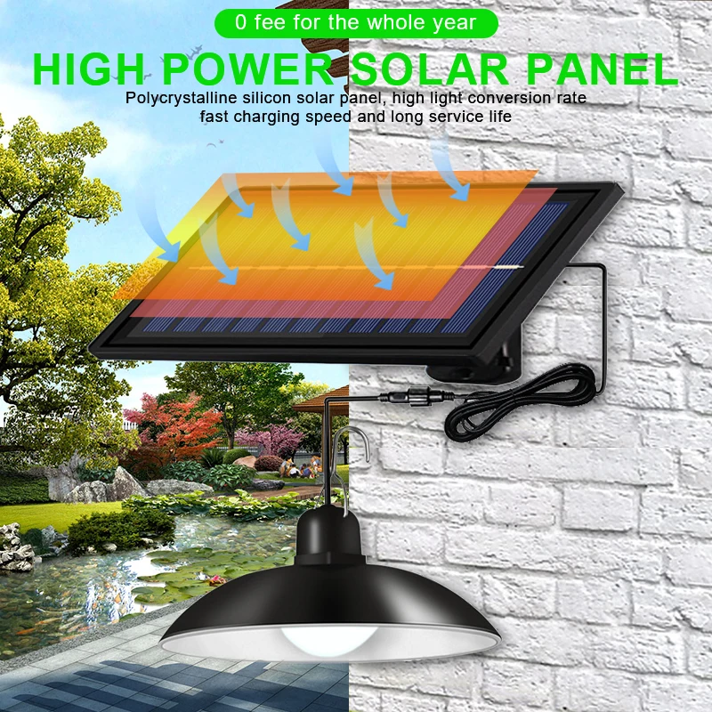 Solar Chandelier Remote Control Double-Head Split Waterproof Solar Lamp Pendant Light For Outdoor Garden Street Barn Walkway solar deck post lights