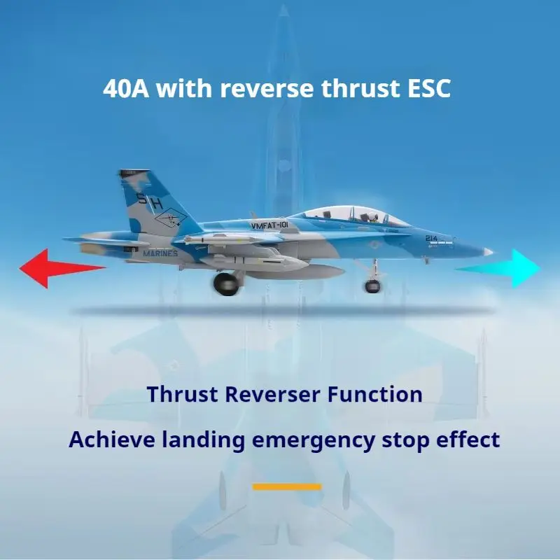 FMS F-18 호넷 시뮬레이션 전기 리모컨 항공기 모델, 고정 날개, 야외 성능 고속 모델, 64mm, 신제품