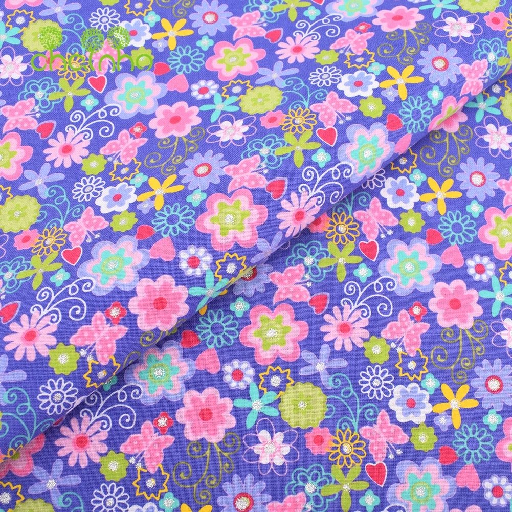 Chainho,Printed Plain Cotton Fabric,Patchwork Cloth,DIY Quilting Sewing Material,10 Bronzing Series Textile,20x25cm/Piece,15CT11