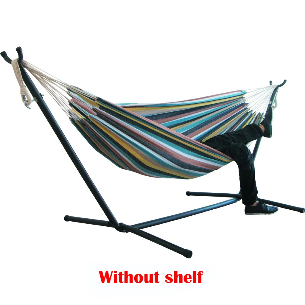 Hanging Hammock With Spreader Bar Swing Chair Outdoor Travel Camping Stripe Sleeping Hang Bed Garden Yard Patio Hammocks 3
