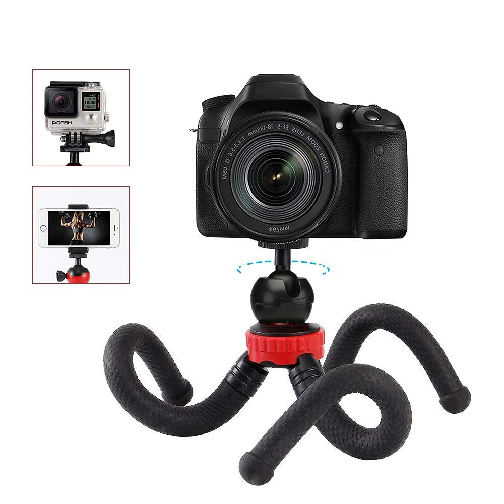 Portable Desktop Tripod Flexible Octopus Travel Mobile Phone Tripod Bracket Monopod Selfie Stick for iPhone DSLR Camera Gopro 12