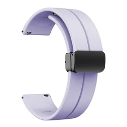 Magnetic Buckle Silicone Sport Strap, 20mm & 22mm - Garmin Approach J1 (Purple)