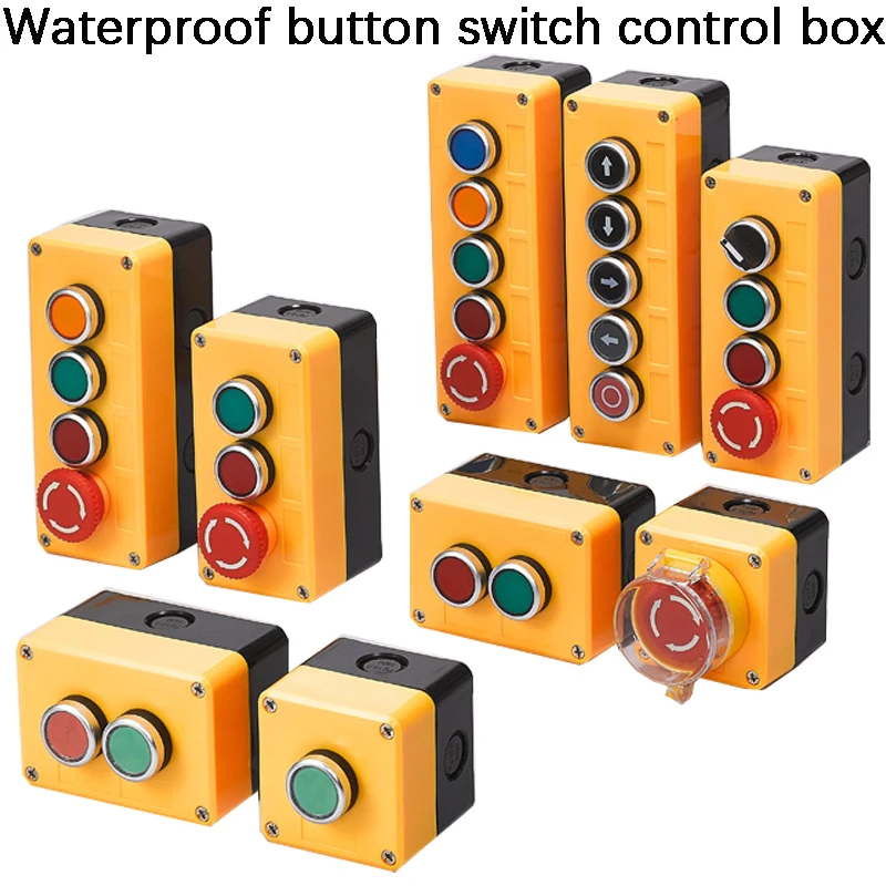Button switch control box plastic hand-held self starting button waterproof box electrical industrial emergency stop LA38