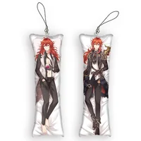 Genshin Impact Diluc Dakimakura  Mini Keychain Cute Anime KeyChain Small Pillow Decor Pendant Otaku Gift Kawaii Backpack Pendant 1