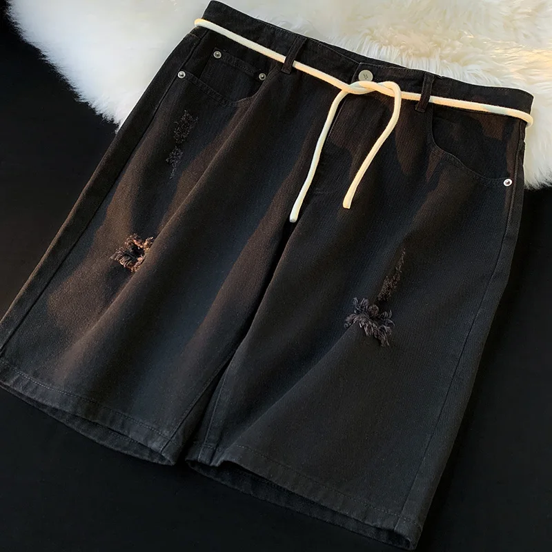 Retro Men's Denim Shorts Summer Oversize Shorts Summer Joggers Men Baggy Shorts Men Fashion Streetwear Harajuku Hip Hop Shorts