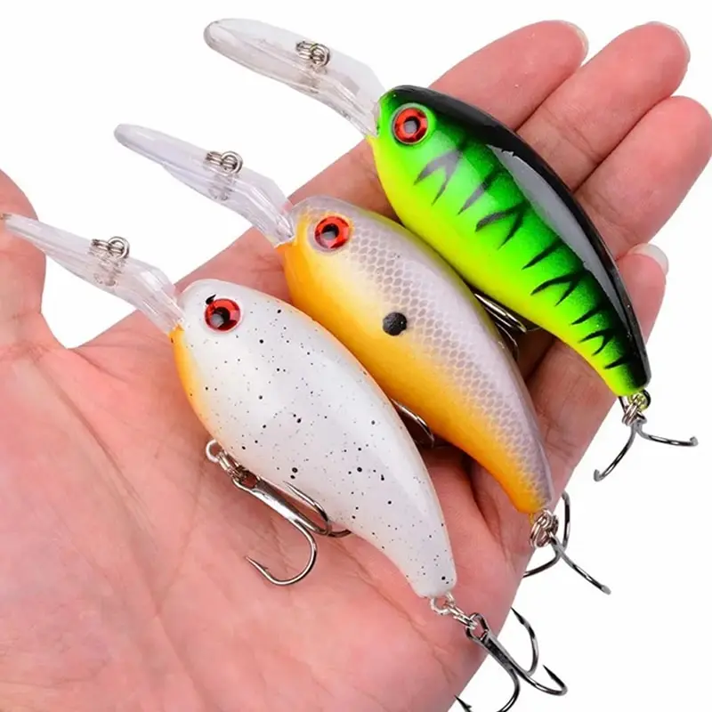Leurre crankbait 13.6g 10cm minnow yeux 3D pour pêche brochet perche black bass carpe