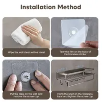 Aluminum Shower Organiser Without Drilling