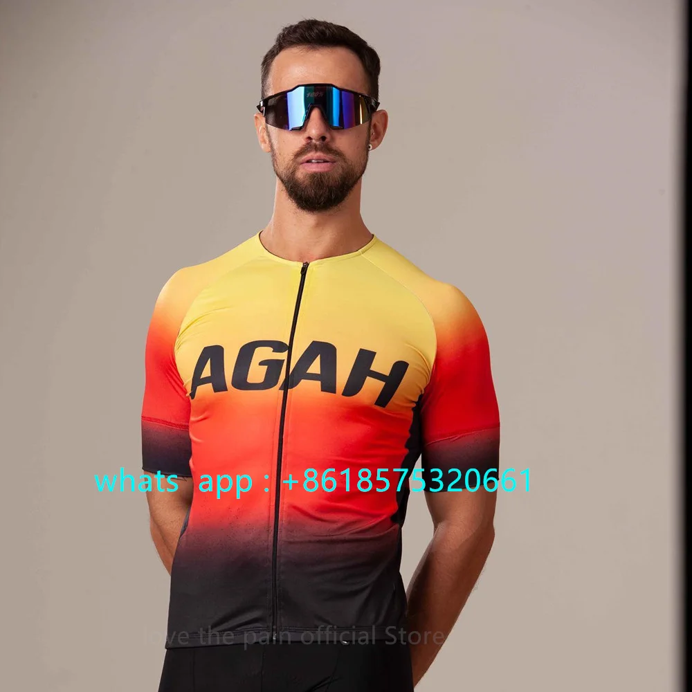 

Agah New Men's Cycling Sweatshirt Summer Road Bike Quick Dry Jersey Maillot Ciclismo Short Sleeve MTB Breathable Jersey