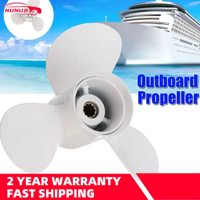 

664-45949-02-EL 3 Blades White Marine Boat Outboard Propeller 9 7/8 x 13 Aluminum Alloy For Yamaha 20-30HP Right-hand Rotation