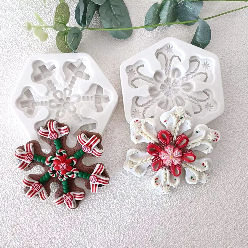 

DIY Christmas Snowflake Molds Sugarcraft Silicone Mold Cake Decorating Tools Cupcake Topper Fondant Chocolate Candy Resin Moulds