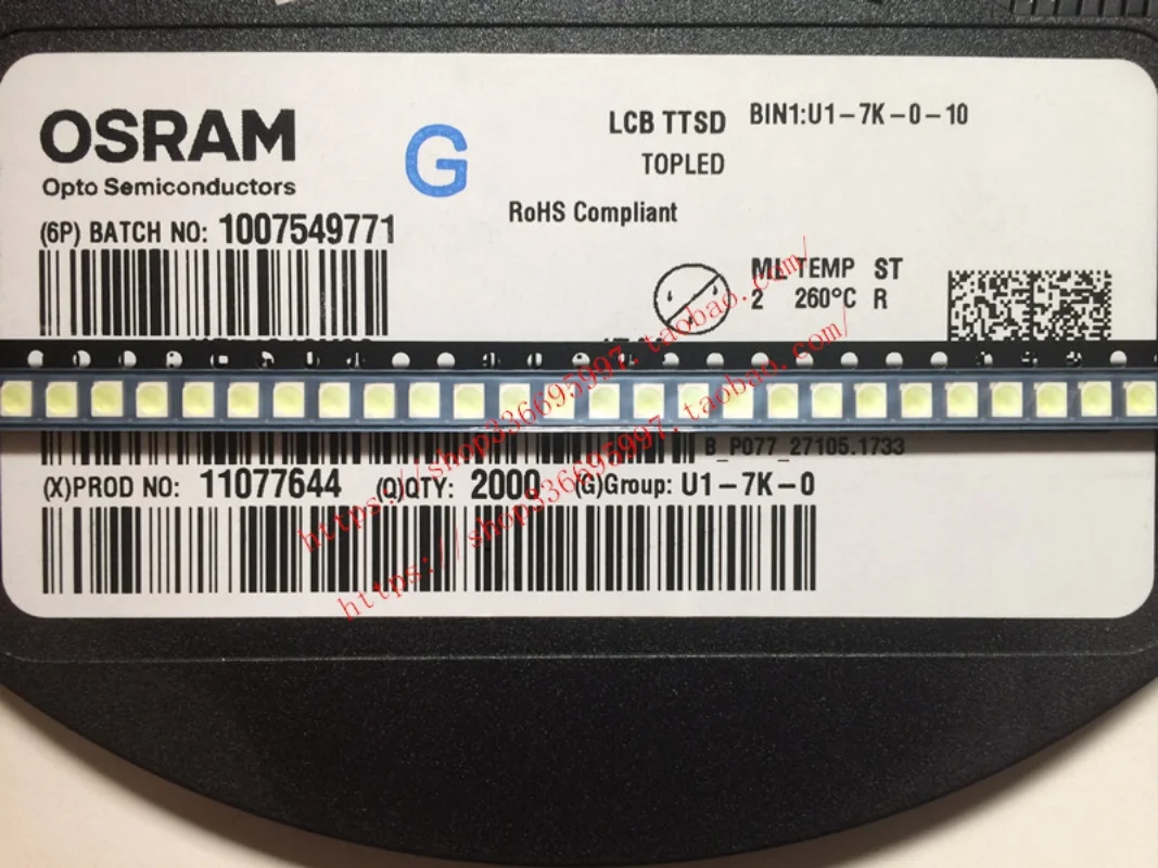 

50 шт./OSRAM LCBTTSD патч 3528 2 фута блестящая голубая светящаяся трубка фотолампа импортированные для автомобильных инструментов
