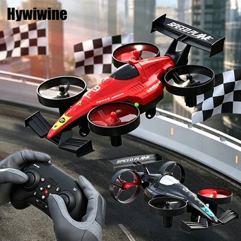 Drone 2 in 1: Auto RC Volante ed Elicottero 2.4G, Quadricottero con Mantenimento Altitudine e Modalità Headless, Auto Telecomandata, Regalo Perfetto per Bambini