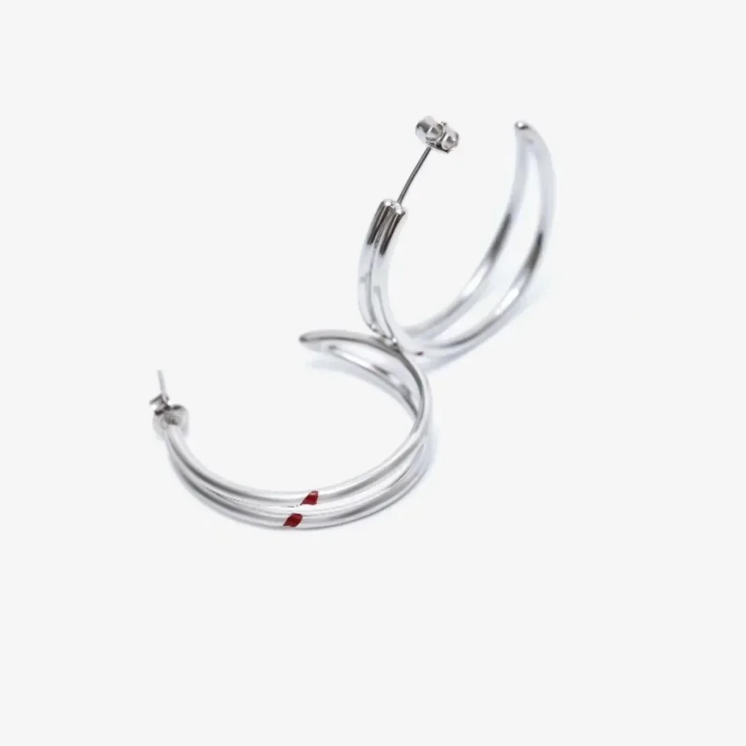 Kpop Idol JIMIN Red Carving Earrings Fashion Line Couple Earrings Moon Accessories Fans Birthday Gifts