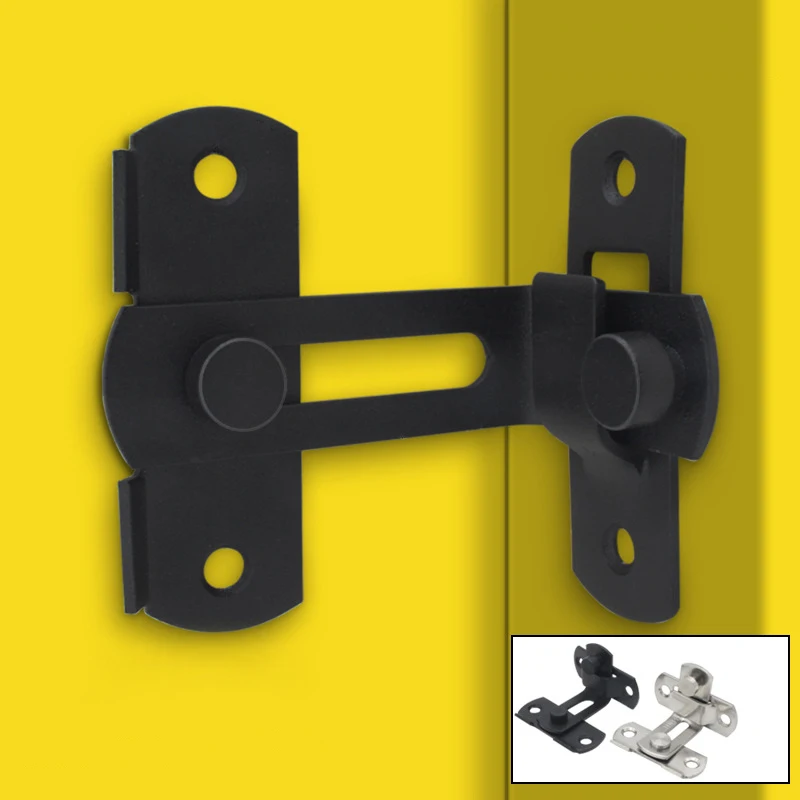 Stainless Steel Right Angle Locking Latch Sliding Barn Door Lock Doors Windows Safety Security Home Anti-Theft Guard