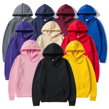 100% Cotton Women's Hoodie Plain Matching Hoodies For Couple Basic Loose Pullovers Hoodies men Unisex korean fashion sweetshirts