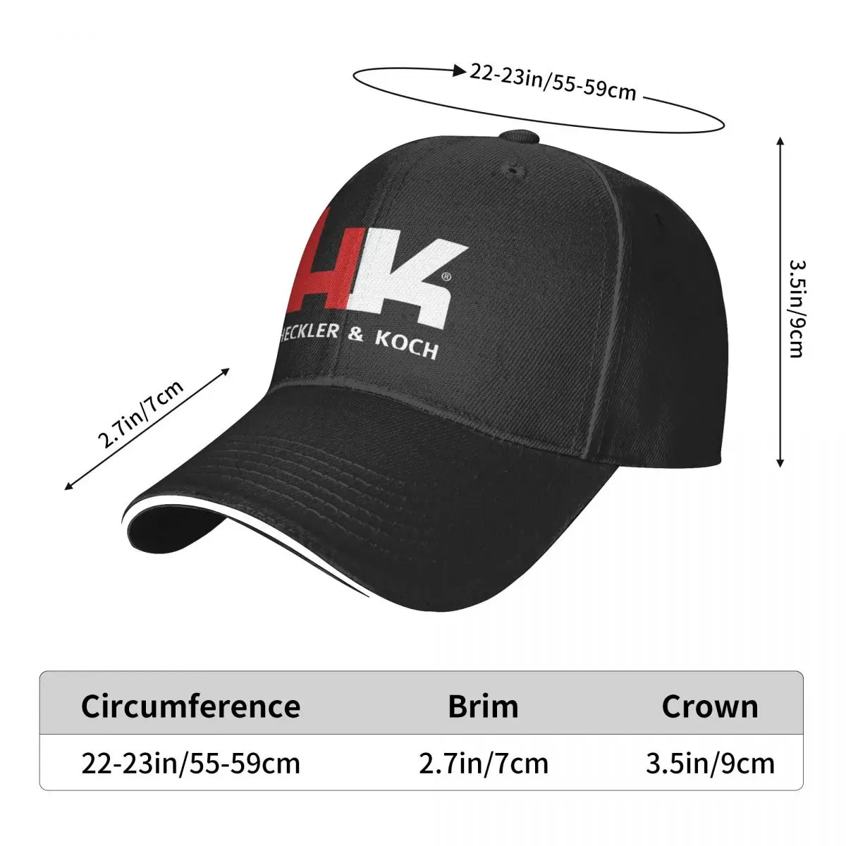 Heckler And Koch Firearms No Compromise Baseball Caps Casual Sandwich Cap Unisex Adjustable Sun Hat Outdoor 4