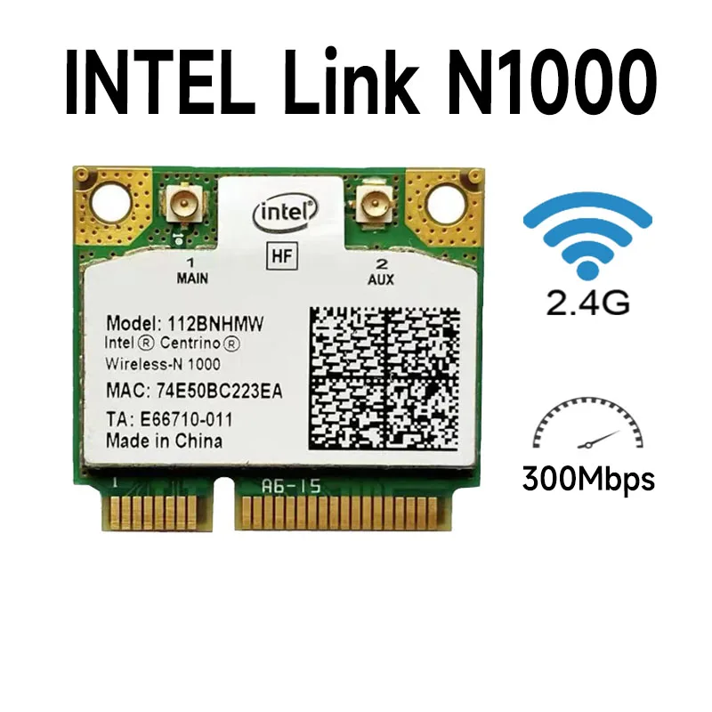 Intel centrino wireless n 1000 b/g/n 112bnhmw 300mbpsワイヤレスハーフミニカード ...