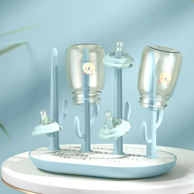 New Cute Baby Bottle Drying Rack Solid Color Baby Feeding Bottle Drain Rack Holder Feeding Stuff