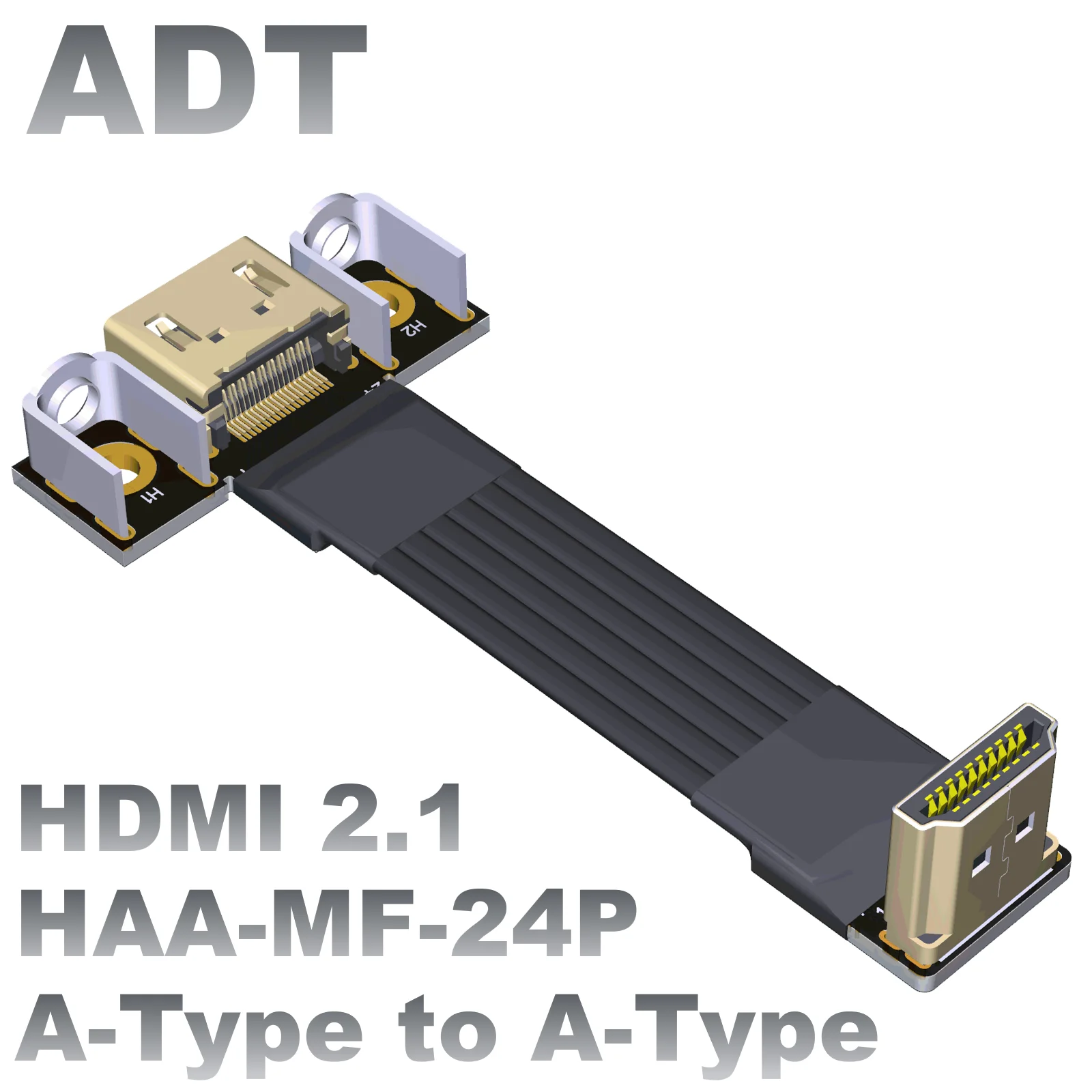 

ADT HDMI Compatible 2.1 Male to female Built-in type flat thin video extension cable Support 2K/240hz 4K/144Hz