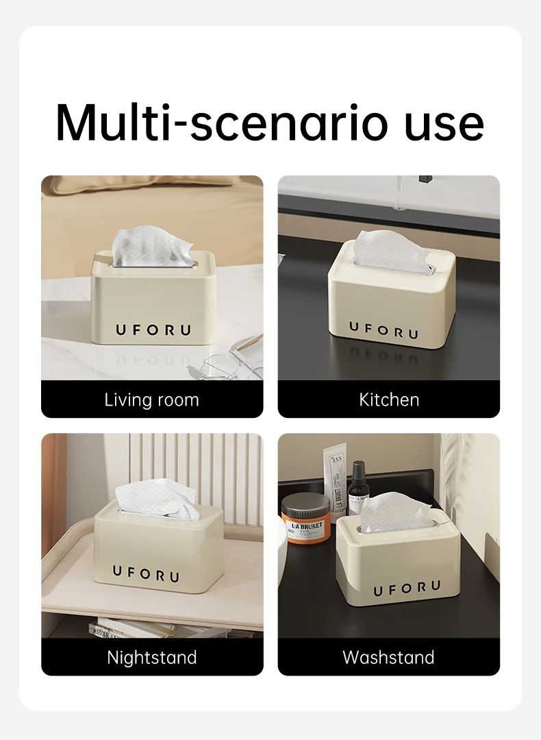 UFORU Spring Papierhandtuchbox für den Haushalt, Wohnzimmer-Tisch-Papierbox, kreative, hochwertige, luxuriöse Desktop-Box – Detail 8