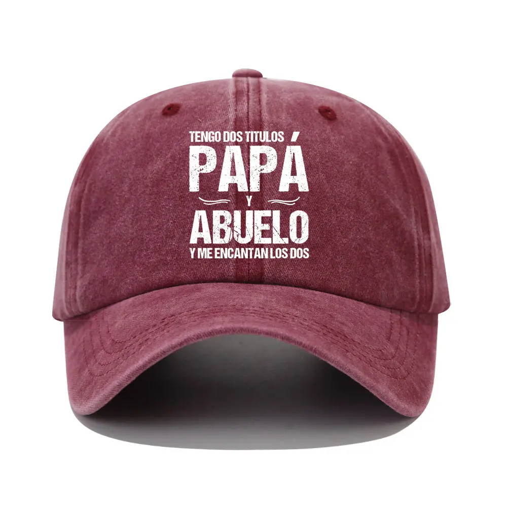 PAPA ABUELO Spanish Printed Cotton Baseball Cap Fashion Vintage Washed Distressed Dad Hat Outdoor Adjustable Sports Caps Hats 6