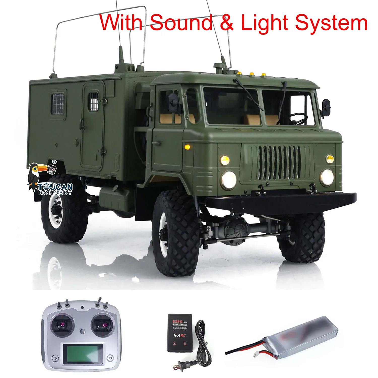CROSS RC 1/10 Scale GC4M RTR DIY Painted Assembled Military Command Truck Light Sound Smoke Toys for Boys THZH1922 3