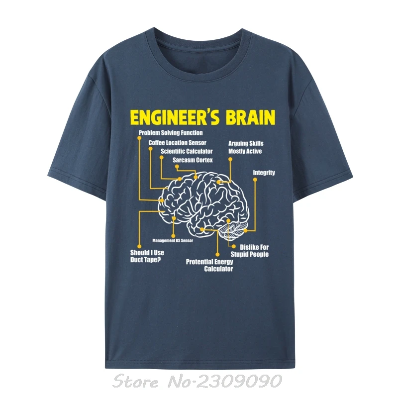 Ingenieur Ist Gehirn Lustige Sarkastische Engineering Familie Individuelles T-Shirt Neue Fitness Baumwolle T-shirt Mode Männer Casual T Shirt – Detail 4