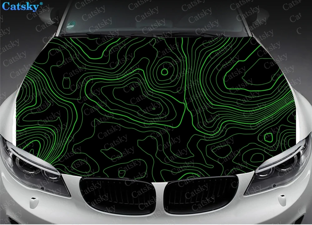 Anpassbare Topographische auto Aufkleber Motor Hood Decals Dekoration Auto  Teile Seite Grafiken Decals Aufkleber Benutzerdefinierte Muster - AliExpress