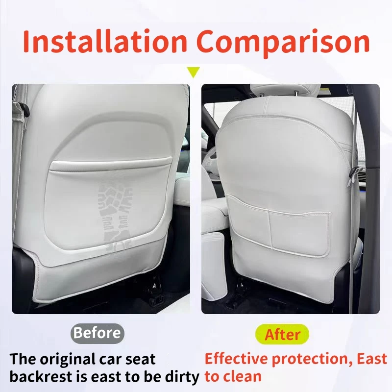 For Xpeng G6 Leather Seat Back Kick Protector Backseat Kick Mat Seat Cover Waterproof Armrest Box Anti