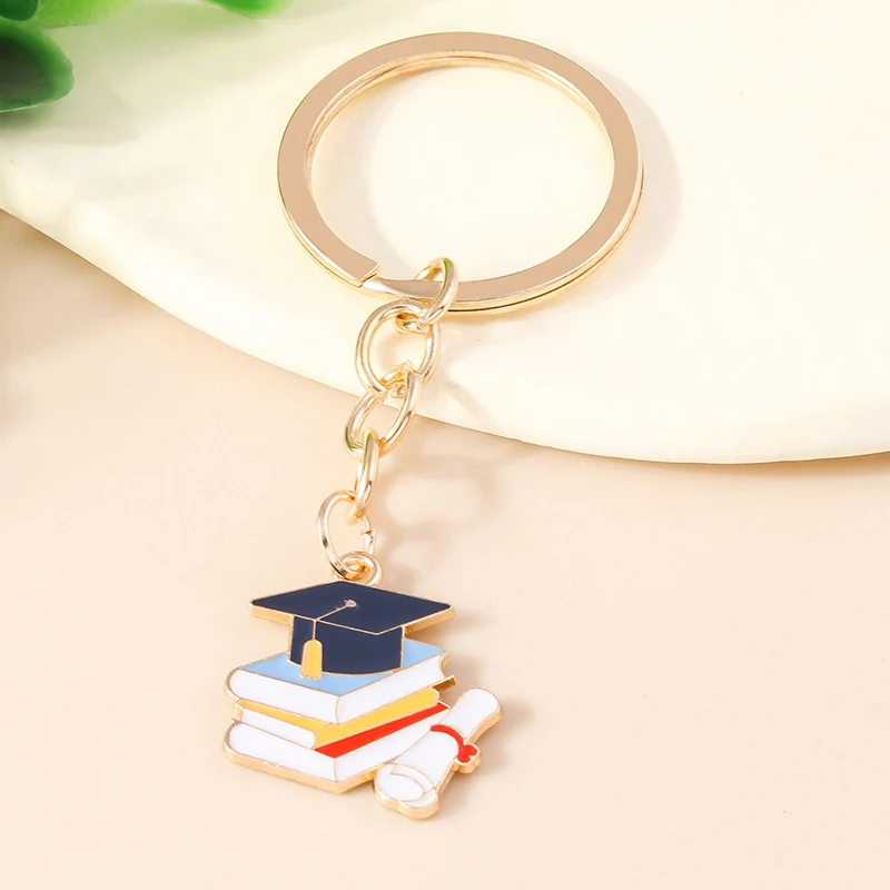 Kreative akademische Kleid Schlüssel bund Bleistift Schlüssel ring für Männer Frauen Handtasche Anhänger DIY Abschluss feier Schmuck Geschenk – Detail 8