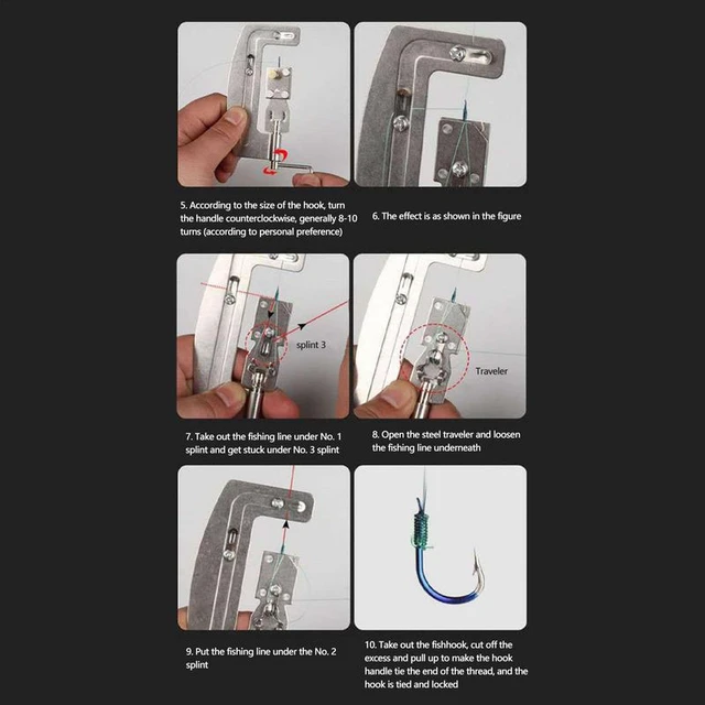 Fishing Hook Tie Tool Hook Tool For Tieing Fishing Line Tie Knots Quick  Fishing Equipment For Men Fisherman For Freshwater