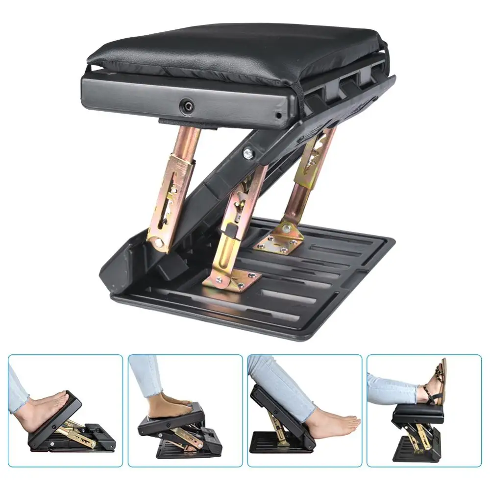 Adjustable Max-load 120lbs Footrest With Removable Soft Foot Rest Pad Stool For Car Under Desk Home Train 4-level Height Adjust