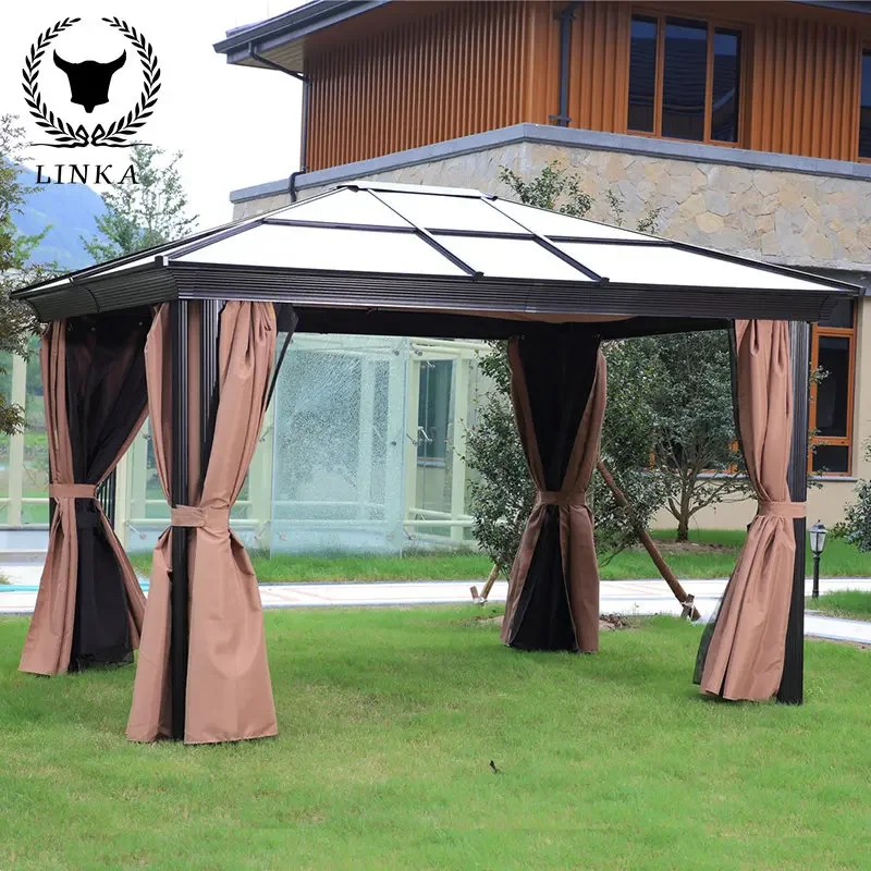 Outdoor Gazebo Garden Courtyard Aluminum Alloy European Pavilion Villa Outdoor Sun Shed