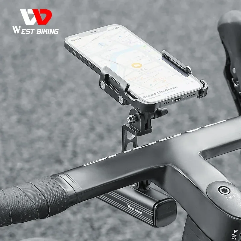 

Держатель для телефона WEST BIKING 2 в 1, для крепления на руль велосипеда, с ЧПУ, алюминиевый сплав