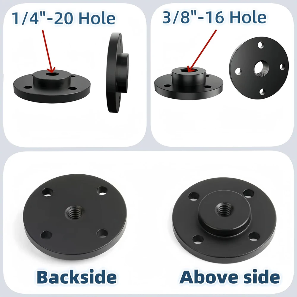 Aluminum Alloy Flange Mount for GoPro Action Cameras 1/4" 3/8" M6 Thread Camera Mount Holder for Photography Video Equipment