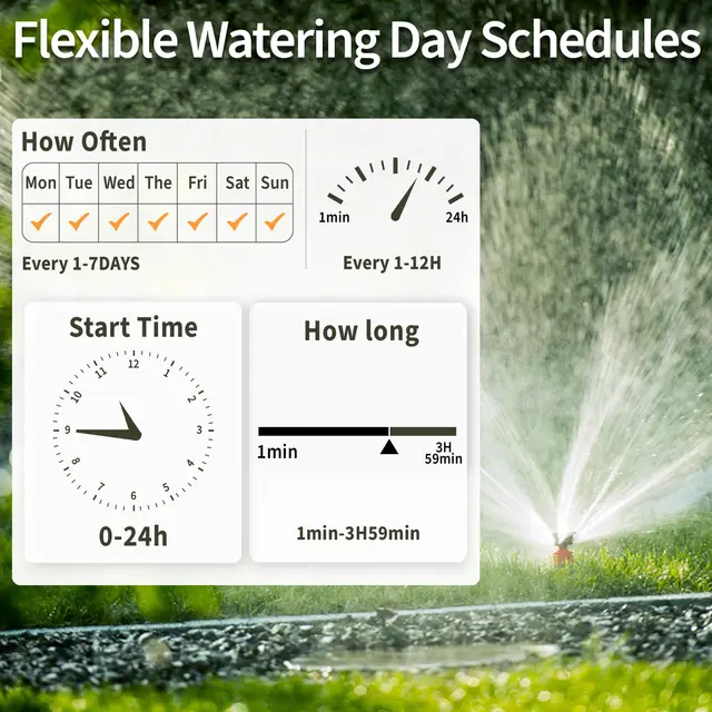 Diivoo Garden WiFi Water Timer 3/4 Zones Automatic Irrigation Timer Watering Systems Controller with Rain Delay Manual Watering 4