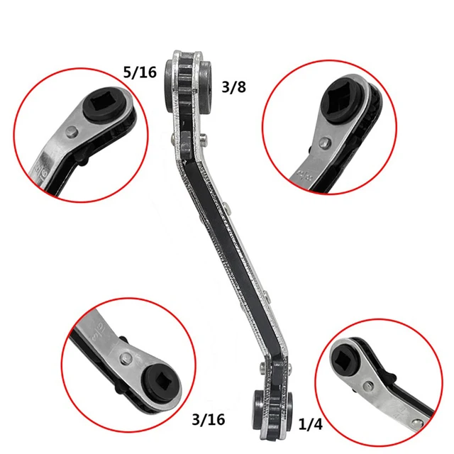 Chiave A Cricchetto 4 In 1 HVAC - Reversibile, 3/16''-3/8'', 138 Mm - Foto 4