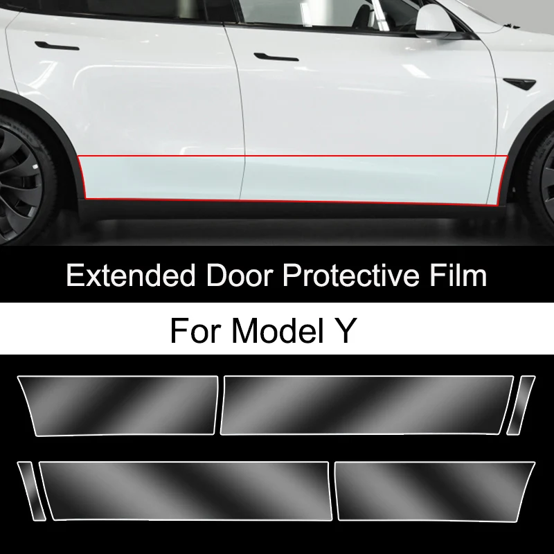 Per Tesla Model3/Y 2017-2025 Porta Anteriore Porta Posteriore Pellicola Protettiva Invisibile Abbigliamento Auto Pellicola di TPU Decorazione per Il Modello Y Juniper - immagine 3