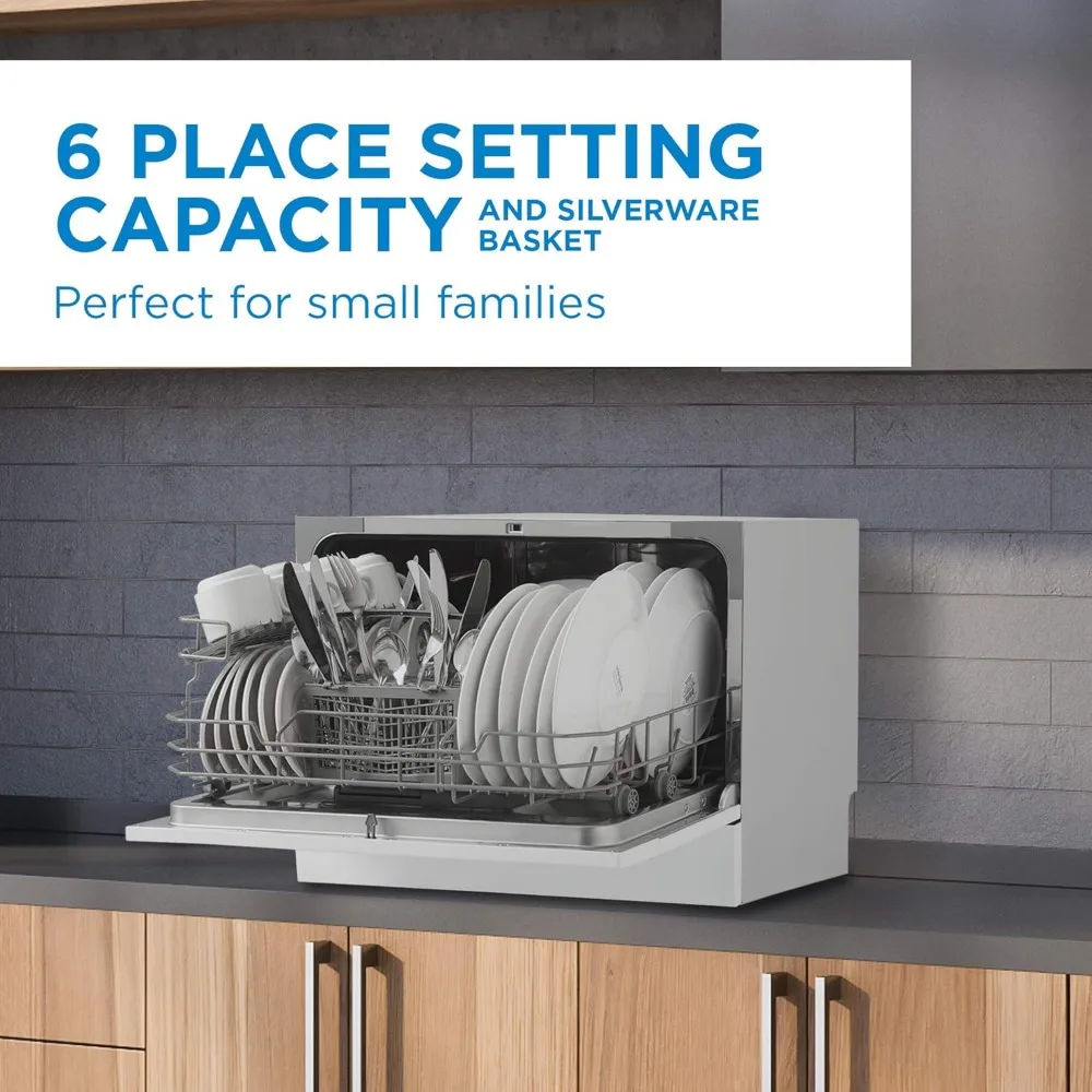 Countertop Dishwasher with 6 Place Settings, 6 Wash Cycles and Silverware Basket, Energy Star-Rated 3