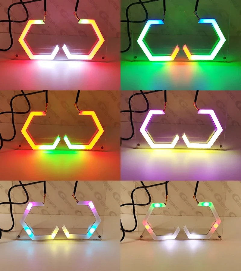 인피니티 G25 G35 G37 Q60 닛산 스카이라인 250GT 350GT 370GT 주간 주행등 다이내믹 멀티 컬러 RGB 헥스 LED 엔젤 아이즈 헤일로 링