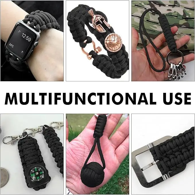 Enhanced Military-Grade Paracord 9-Strand 4mm - Versatile Outdoor Survival & DIY Bracelet Rope