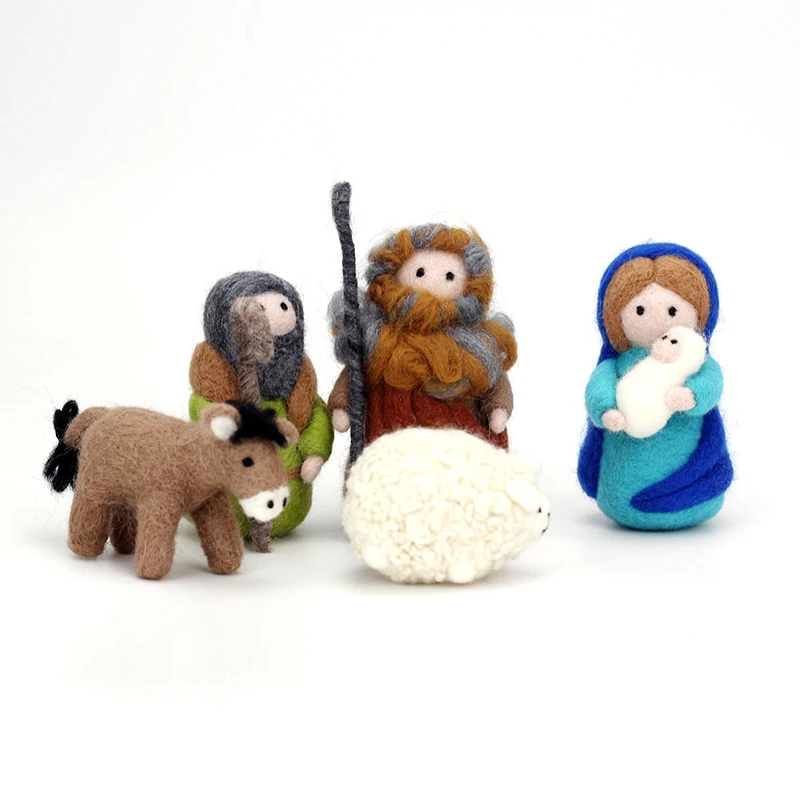 Christmas Wool Felting Kit With Needle Instruction And Gift Box For Doll Making DIY Handmade Craft Accessories Tools Set