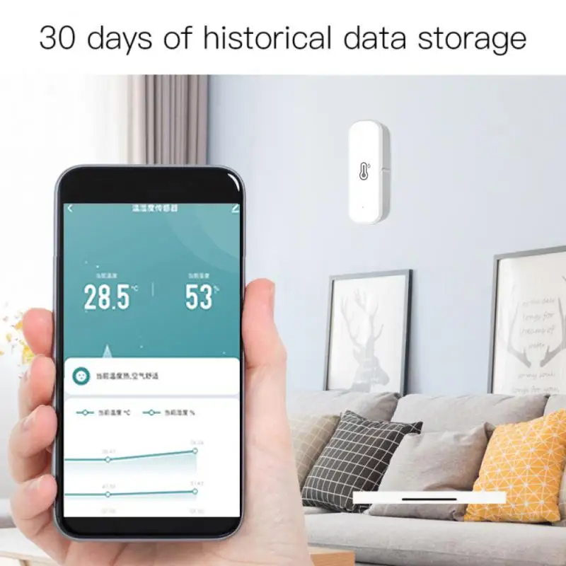ZigBee 스마트 온도 및 습도 센서, 투야 배터리 전원 온도계, 스마트 홈 보안, 알렉사 구글 홈으로 작동